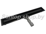 Душевой лоток Roxen Supra Black 60 см двусторонний (решетка или плитка)- фото